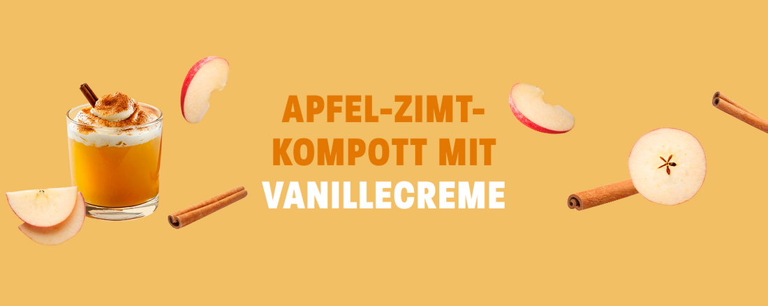 Apfel-Zimt-Kompott mit Vanillecreme