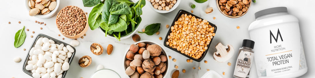 Verschiedene hochwertige vegane Proteinquellen